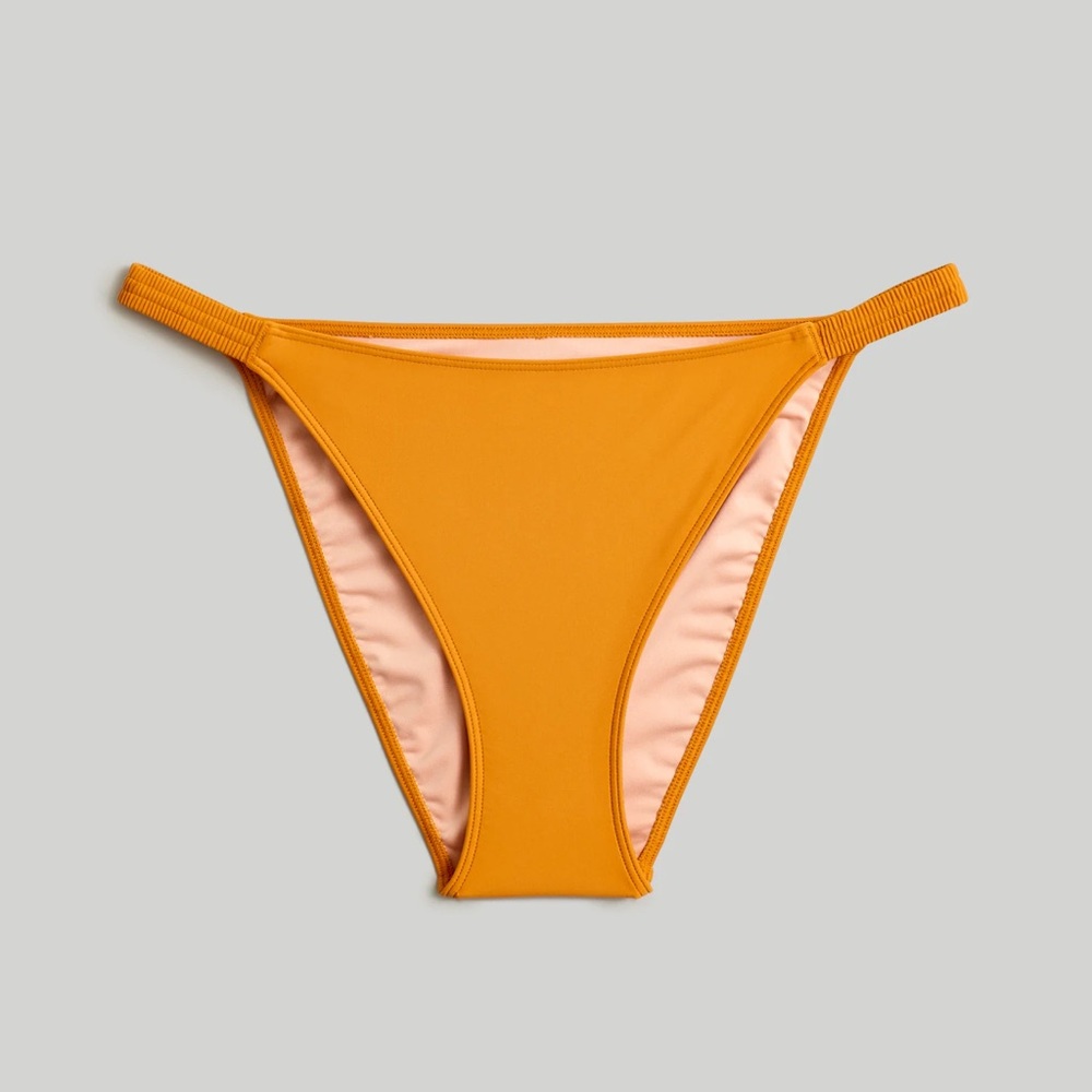 J. Crew Bikini Bottom Scrunchy Mid Rise Women's Orange Size XXS NWT